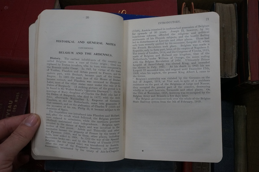 European Guides - including some 14 Baedekers (mostly earlier 20th cent.); other Paris & Continental guides (dates as above); mostly original cloth bindings; together with a few Paris plans (43)